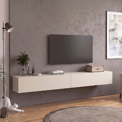 Έπιπλο τηλεόρασης επιτοίχιο Espanse Megapap χρώμα sandstone 241,8x31,7x30εκ