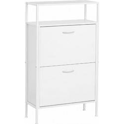 Ankor Παπουτσοθήκη Ξύλινη Λευκή 60x24x105εκ. 855711