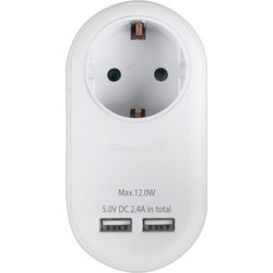 SONORA PAW100-2USB24 Ανταπτόρας με pass-through και 2 θύρες φόρτισης USB (2.4Α)