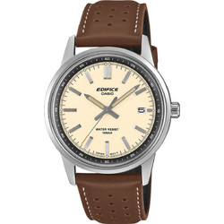 Casio Edifice Ανδρικό Ρολόι με Καφέ Δερμάτινο Λουράκι EFR-109L-7AER