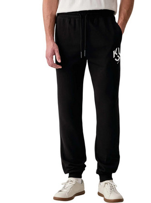 Karl Lagerfeld Monogram Ανδρικό Παντελόνι Φόρμας Μαύρο B3M10013-999