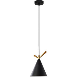 POWERTECH φωτιστικό οροφής HLL-0066, E27, Φ15, μεταλλικό, μαύρο