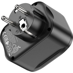 Φορτιστής Hoco NS3 4000W με 1xUSB-C PD20W 18W 2xUSB-A 5V/3A QC3.0 και Θύρα Σούκο Μαύρος