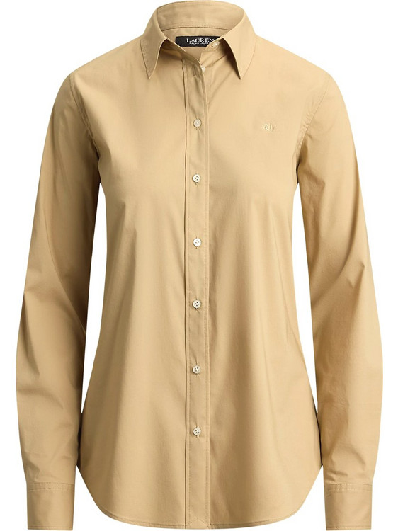 Ralph Lauren Silky Strtch Cotton Γυναικείο Πουκάμισο Μπεζ 200P13968001-270