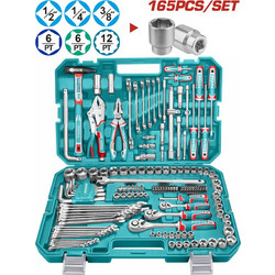 TOTAL ΕΠΑΓΓ. ΚΑΣΕΤΙΝΑ ΚΑΡΥΔΑΚΙΑ 1/4"-3/8"-1/2" & ΕΡΓΑΛΕΙΑ ΧΕΙΡΟΣ 165ΤΕΜ (THKTHP61657)