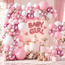 Γιρλάντα Μπαλονιών Baby Girl Σετ 118 Τεμαχίων 3m Party Go