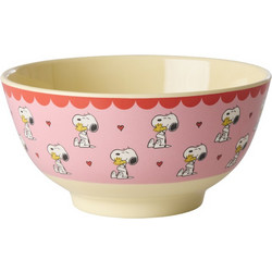 Rice - Melamine Bowl with Pink Snoopy Print - Pink - Medium - 700 ml