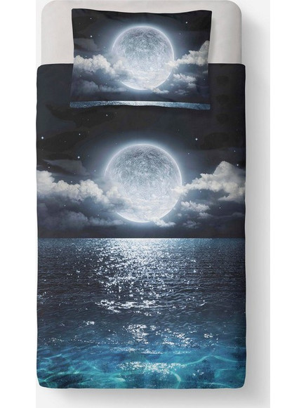 Πάπλωμα Luna Digital (Σετ2τμχ) ) Blue Anna Riska Ημίδιπλο 160x240cm 100% Βαμβακοσατέν