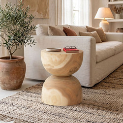 Pakoworld Hourglass Σκαμπό Τραπεζάκι Φ40xΥ45cm 422-000008