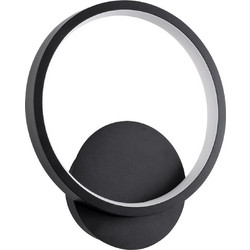 GLOBOSTAR(R) TED 61070 Μοντέρνο Φωτιστικό Τοίχου - Απλίκα LED 9W 1080lm 300 AC 220-240V IP20 Ρυθμιζόμενο Λευκό CCT με On/Off 2700K/4500K/6000K - Lumileds SMD Chip - Μαύρο Ματ - Μ20 x Π5.5 x Υ23cm
