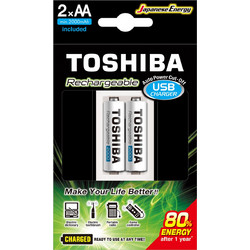 Toshiba Charger Aa & Aaa (2 Batteries Aa 2000mAh) - TNHC-6GME2 Cb