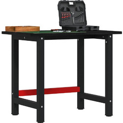 VidaXL Πάγκος Εργασίας Καφέ Σκούρο 100x60x81,5 cm Μασίφ Ξύλο Δρυς