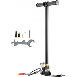 VEVOR Χειροκίνητη Αντλία PCP 3 σταδίων, έως 4500 PSI, με φίλτρο λαδιού-υγρασίας και μανόμετρο 0-6000 PSI Silver / Level 3