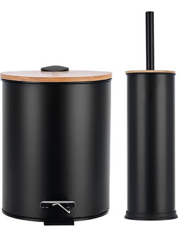 Estia σετ Πιγκαλ & Χαρτοδοχειο 7lt Bamboo Essentials Μαυρο
