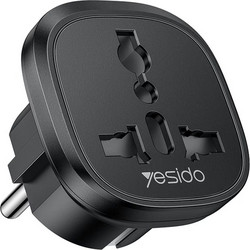 Μετατροπέας Πρίζας Yesido MC44 Universal σε EU 10A Μαύρο