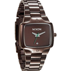 Nixon Small Player SS Ανδρικό Ρολόι με Καφέ Μεταλλικό Μπρασελέ A300-924 Silver