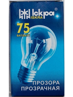 Iskra Λάμπα Κοινή Ε27/75W Διάφανη