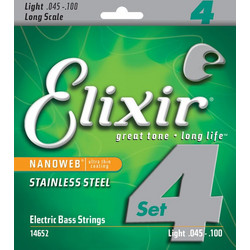Elixir 14102 Σετ 4 Χορδές Ηλεκτρικού Μπάσου Stainless Steel 45-100" Light Tension