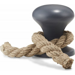 HAMBURGER STOPPER door stopper aluminium, matt galvanized/nickel polished, rope, 1.4 kg