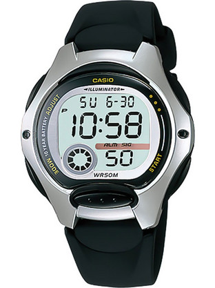Casio Ψηφιακό Γυναικείο Ρολόι Χρονογράφος με Μαύρο Καουτσούκ Λουράκι LW-200-1AV