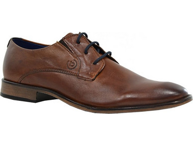 Ανδρικά παπούτσια BUGATTI 313-85809-4000 6300 COGNAC ταμπά δέρμα