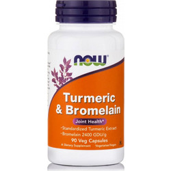 Now Foods Turmeric & Bromelain 600mg 300mg 90 Κάψουλες