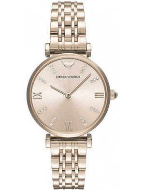Emporio Armani Gianni T-Bar Γυναικείο Ρολόι με Ροζ Χρυσό Μεταλλικό Μπρασελέ AR11059