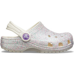 Crocs Classic Glitter Clog Παιδικά Παπούτσια Θαλάσσης για Κορίτσι Ανατομικά Ασημί 205441-159