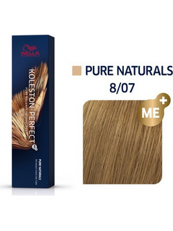 Wella Koleston Perfect Me+ Pure Naturals 8/07 Ξανθό Ανοιχτό Φυσικό Καφέ Μόνιμη Βαφή Μαλλιών 60ml