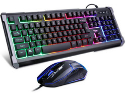 Andowl Q-803 Silver Σετ Gaming Πληκτρολόγιο RGB Black