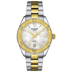 Tissot PR 100 Sport Γυναικείο Ρολόι με Ασημί Χρυσό Μεταλλικό Μπρασελέ T101.910.22.111.00