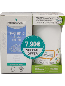 Pharmasept Hygienic Mild Roll-On 24h 50ml + Kid Care Extra Mild Roll-On 50ml