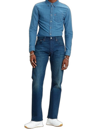 Levi's 501 Original Ανδρικό Τζιν Παντελόνι Ελαστικό Κανονική Εφαρμογή Navy Μπλε 00501-2948