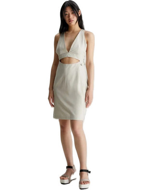 Calvin Klein Mini Καλοκαιρινό Καθημερινό Φόρεμα Μπεζ J20J221076