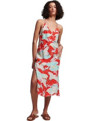 Superdry Vintage Midi Καλοκαιρινό Καθημερινό Φόρεμα Πολύχρωμο W8011293A