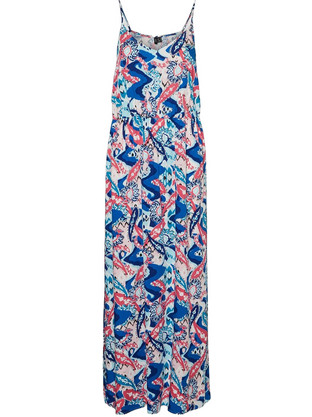 Vero Moda Midi Καλοκαιρινό Καθημερινό Φόρεμα Μπλε 10290480