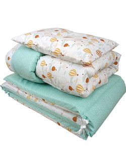 Baby Star Air Balloon Σετ Κούνιας White/Mint 3τμχ