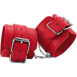 Ouch! Plush Leather Χειροπέδες Κόκκινες