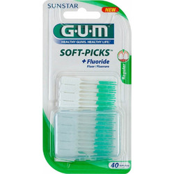 Gum 632 Fluoride Μεσοδόντιες Οδοντογλυφίδες Regular Άσπρες 40τμχ