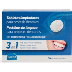 Senti2 3 in 1 Καθαριστικά Δισκία Τεχνητής Οδοντοστοιχίας 30τμχ