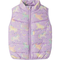 Name It Αμάνικο Παιδικό Μπουφάν Puffer Λιλά 13224724
