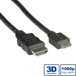 Roline Καλώδιο HDMI Male to Mini HDMI Male 0.8m Black 11.04.5568