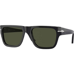 Persol PO3348S 95/31 Ανδρικά Γυαλιά Ηλίου Τετράγωνα Κοκάλινα Μαύρα με Πράσινο Polarized Φακό