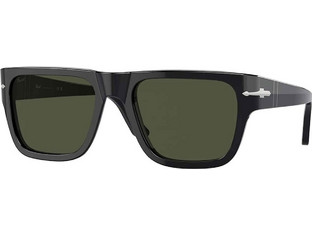 Persol PO3348S 95/31 Ανδρικά Γυαλιά Ηλίου Τετράγωνα Κοκάλινα Μαύρα με Πράσινο Polarized Φακό