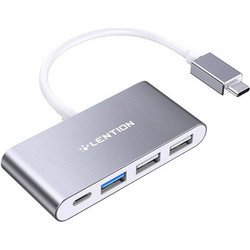 Lention CB-TP-C13-GRYNA2 USB Hub 3.0 USB-C με 4 Θύρες USB-A / USB-C