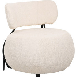 HomeMarkt Πολυθρόνα Περιστρεφόμενη Εκρού Karsen HM9598.06