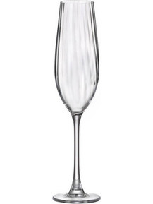 Crystal Bohemia Ποτήρι Σαμπάνιας Κρυστάλλινο Κολωνάτο Flute Columba Optic 260ml