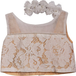 M&B Παιδικό Crop Top Αμάνικο Εκρού 1161