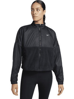 Nike Nike Therma-FIT One Fleece Full-Zip Αθλητικό Γυναικείο Μπουφάν Χειμωνιάτικο Softshell Κοντό Αντιανεμικό Μαύρο FB5670