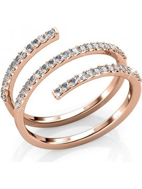 Γυναικείο Δαχτυλίδι Ροζ Χρυσό με Swarovski DR0321RG52